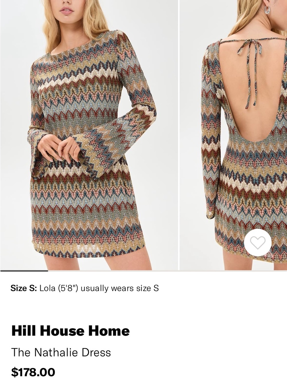 Hill House Nathalie Dress - Multicolor Zigzag Knit Open-Back Mini Dress